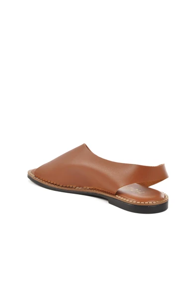 Aspor Taba Kadın Düz Sandalet - Resim 4