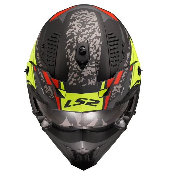 LS2 DRIFTER DEVOR MAT SİYAH-NEON SARI KASK - Resim 3