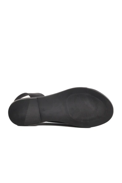 Aspor Siyah Kadın Düz Sandalet - 5