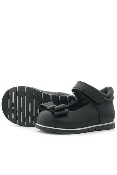 Rakerplus Siyah Mat Fiyonklu Kız Bebek Babet Ayakkabı - Resim 7