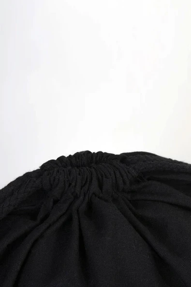 Heep Siyah 35x40 cm Unisex Ham Bez Büzgülü Sırt Ayakkabı Çantası - Resim 5