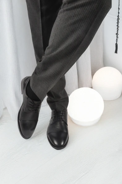 Pierre Cardin Siyah Hakiki Deri Erkek Klasik Ayakkabı - 4