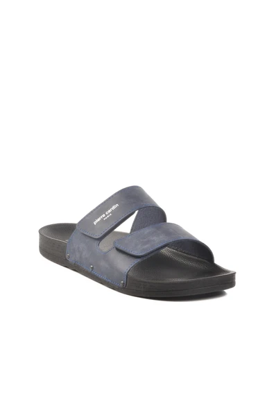 Pierre Cardin Lacivert Cırtlı Büyük Numara Erkek Düz Terlik - 3