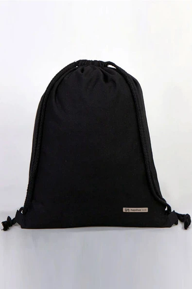 Hapshoe Look Siyah 35x40 cm Unisex Ham Bez Büzgülü Ayakkabı Terlik Çantası - 3