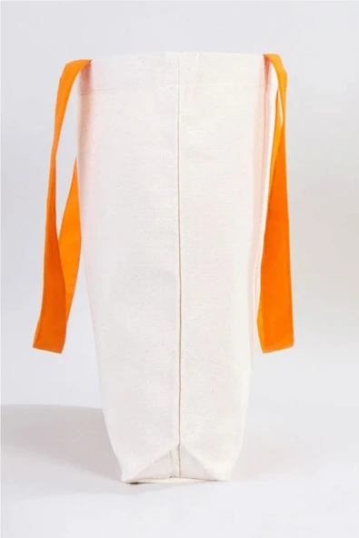 Heep Turuncu Saplı Büyük Bez Tote Çanta - 4