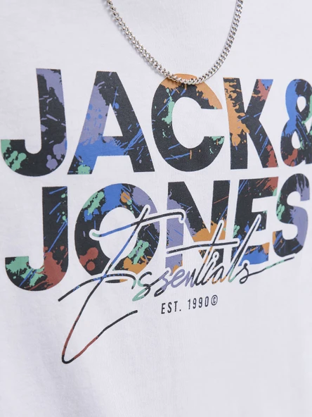 JACK JONES Erkek Renkli Yazı Baskılı Tişört 12278523 - 5