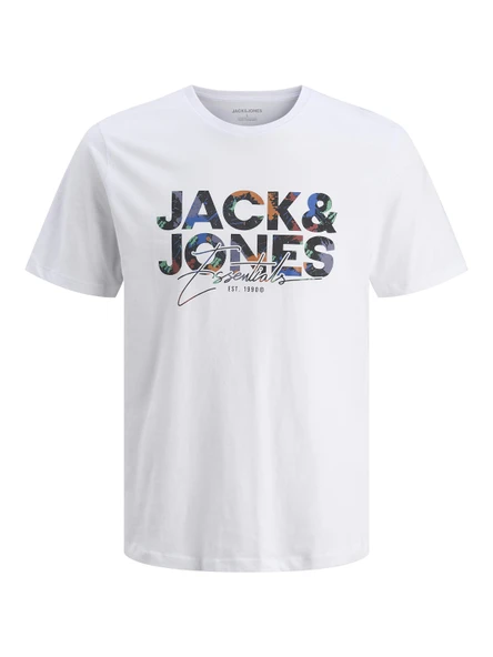 JACK JONES Erkek Renkli Yazı Baskılı Tişört 12278523 - 1