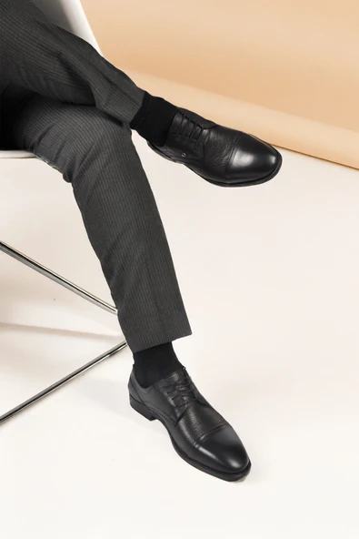 Pierre Cardin Siyah Hakiki Deri Erkek Klasik Ayakkabı - 3