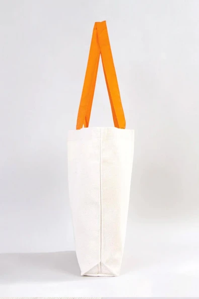 Heep Turuncu Saplı Büyük Bez Tote Çanta - 6