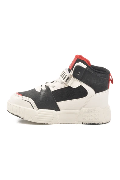 Cool Siyah Kırmızı Cırtlı Erkek Çocuk Hi Sneaker - 2
