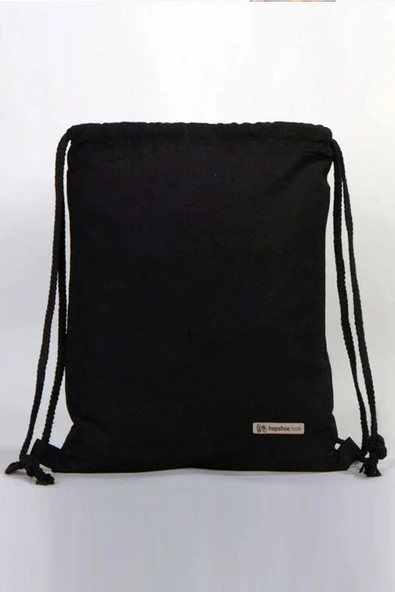 Hapshoe Look Siyah 35x40 cm Unisex Ham Bez Büzgülü Ayakkabı Terlik Çantası - 2