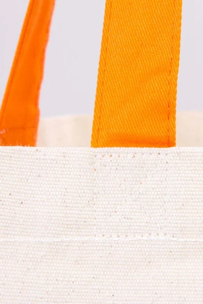 Heep Turuncu Saplı Büyük Bez Tote Çanta - 8