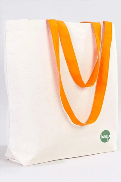 Heep Turuncu Saplı Büyük Bez Tote Çanta