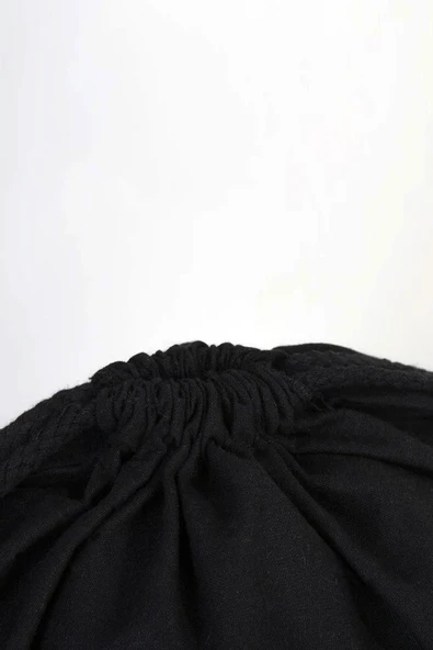 Rakerplus Siyah 35x40 cm Unisex Ham Bez Büzgülü Sırt Ayakkabı Çantası - 5