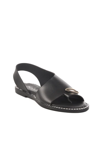 Aspor Siyah Kadın Düz Sandalet - 3