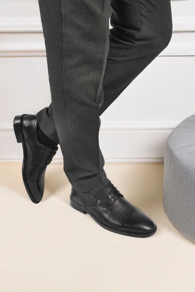 Pierre Cardin Siyah Hakiki Deri Erkek Klasik Ayakkabı