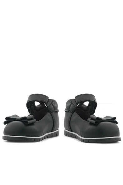 Rakerplus Siyah Mat Fiyonklu Kız Bebek Babet Ayakkabı - Resim 9