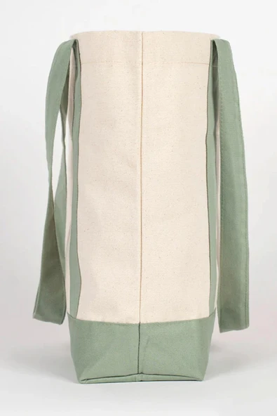 Heep Mint Yeşili Cepli Kanvas Tote Çanta - Resim 4