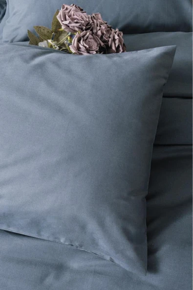 Plain Çift Kişilik Nevresim Takımı Antrasit - Resim 2