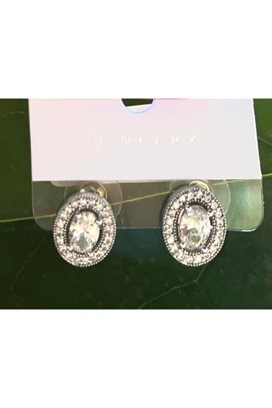 Monalisa Home Gümüş Renk Lüks Gösterişli Parıltılı Küpe