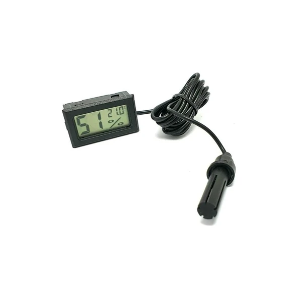 Dijital Iç Ortam Nem Ölçer Termometre Kablolu Sensör - Resim 3