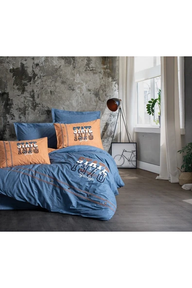 Mood Nakışlı Ranforce Çift Kişilik Nevresim Takımı State Tarçın ürün görseli