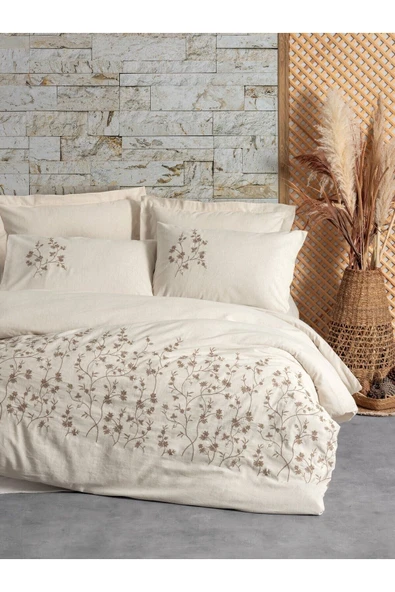 Cotton Keten Çift Kişilik Nevresim Takımı Hemera - 1