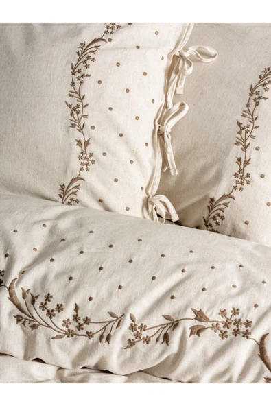 Cotton Keten Çift Kişilik Nevresim Takımı Pelias - Resim 2