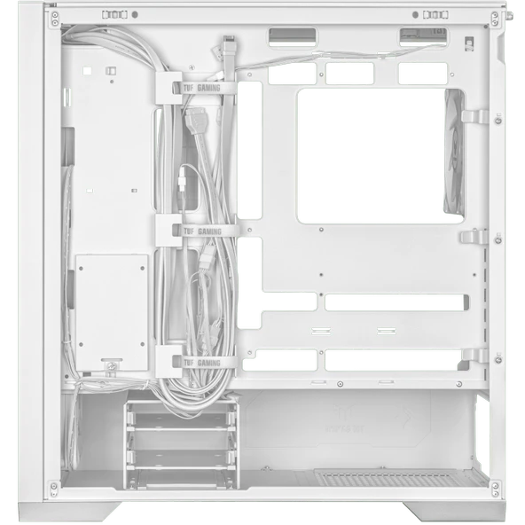 ASUS TUF GAMING GT302 TG ARGB MAKSIMUM SOGUTMA SÖK TAK ÜST VE YAN PANELLER GIZLENMIS ANAKART BAGLANTI DESTEGI 4 ADET 140 X 28 MM FAN E ATX 12x10.9 ATX Micro-ATX Mini-ITX - BEYAZ KASA - 4