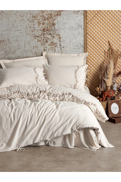 Cotton Keten Çift Kişilik Nevresim Takımı Pelias ürün görseli