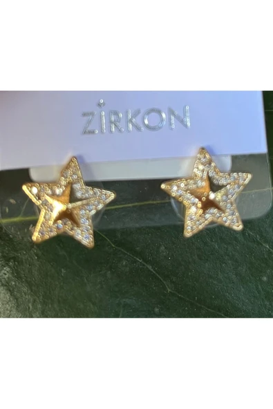 Monalisa Home Gold Renk Lüks Gösterişli Yıldız Figürlü Küpe ürün görseli