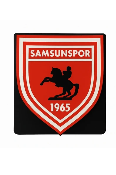 3D Samsunspor Logolu Duvar Tablosu -  Taraftarlara Özel Tasarım - 25x22,5cm - 3
