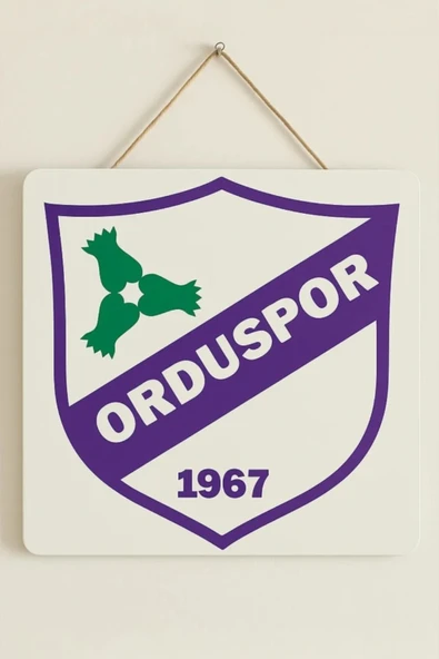 3D Orduspor Logolu Duvar Tablosu -  Taraftarlara Özel Tasarım - 22,5x22,5cm - 3
