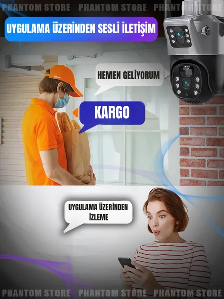 Güneş Enerjili Sim Kartlı Çift Kameralı Güvenlik Kamerası | Elektriksiz ve İnternetsiz Çalışır, Telefon Üzerinden Uzaktan İzleme - Resim 3