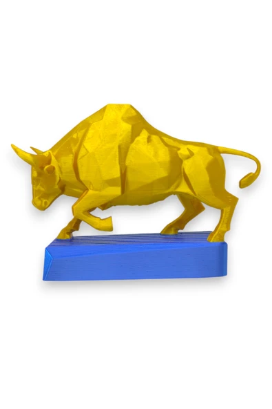 3D Kadıköy Boğası – Fenerbahçe Temalı Sarı Lacivert Biblo (8,5 cm) - 4