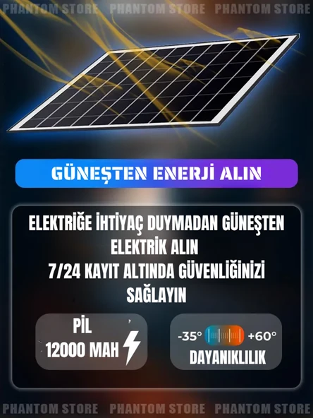 Güneş Enerjili Sim Kartlı Çift Kameralı Güvenlik Kamerası | Elektriksiz ve İnternetsiz Çalışır, Telefon Üzerinden Uzaktan İzleme - Resim 2