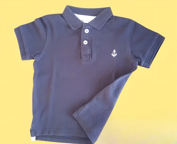 H&M Erkek Bebek % 100 Pamuklu Pike Polo Tişört (1,5-2) Yaş - 2