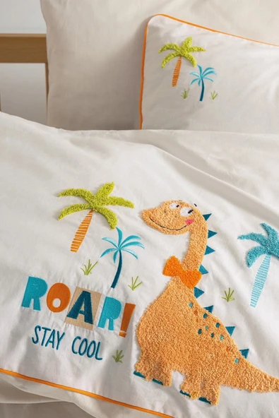 Punch Nakışlı Bebek Nevresim Takımı Kiddo Krem - 2