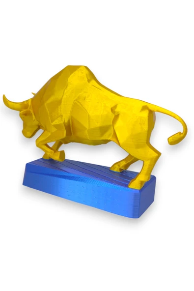 3D Kadıköy Boğası – Fenerbahçe Temalı Sarı Lacivert Biblo (8,5 cm) - 5