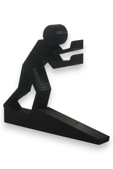 3D Kapı Durdurucu – Figürlü Siyah Kapı Tutucu - 12x10 cm Dayanıklı Tasarım - 5