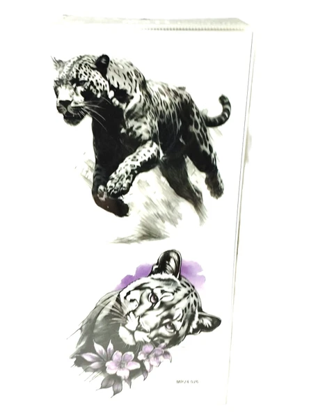 Hayal Sepeti Geçici Dövme 9,5x19CM Tattoo Minimal Tattoo Aksesuar Şık  LEOPAR MODELİ - 3