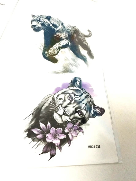 Hayal Sepeti Geçici Dövme 9,5x19CM Tattoo Minimal Tattoo Aksesuar Şık  LEOPAR MODELİ - 1