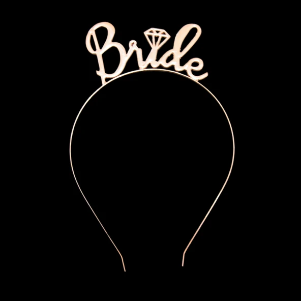 Bride Rose Gold Renkli Metal Taç