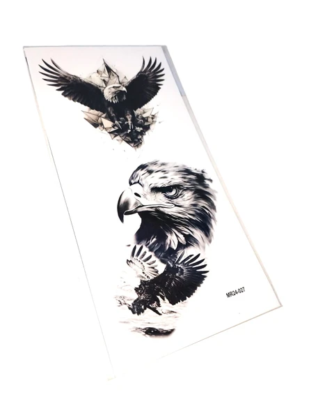 Hayal Sepeti Geçici Dövme 9,5x19CM Tattoo Minimal Tattoo Aksesuar Şık  KARTAL MODELİ - 1