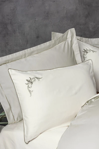 Elite Saten Çift Kişilik Nevresim Takımı Teresa Bej - 3