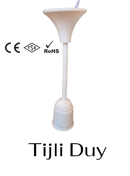 Muhafazalı Full Bakır Porselen Tij Duy  E27 Uyumlu Tavan Tipi Lamba Duy Aparatı - 1