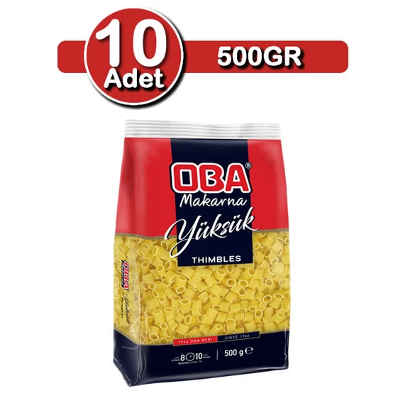 Oba Yüksük Makarna 500 G X 10 Adet | Çoklu Aile Paketi - Resim 4