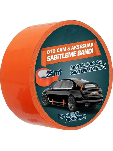 Oto Cam Ve Aksesuar Geçici Sabitleme Bandı Turuncu 45mmx25mt - 2