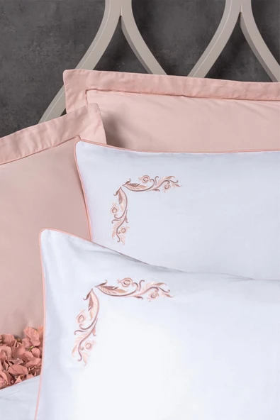 Elite Saten Çift Kişilik Nevresim Takımı Melinda Pembe - Resim 3