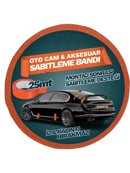 Oto Cam Ve Aksesuar Geçici Sabitleme Bandı Turuncu 45mmx25mt - 4